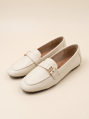 Belora - Ivory Horsebit Loafers