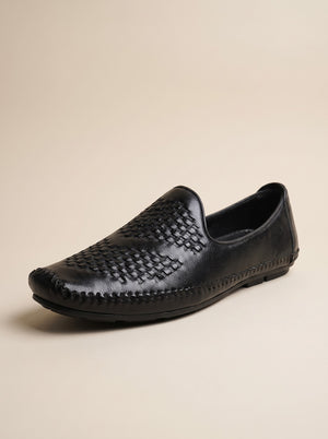 Bunviro - Black Woven Loafers