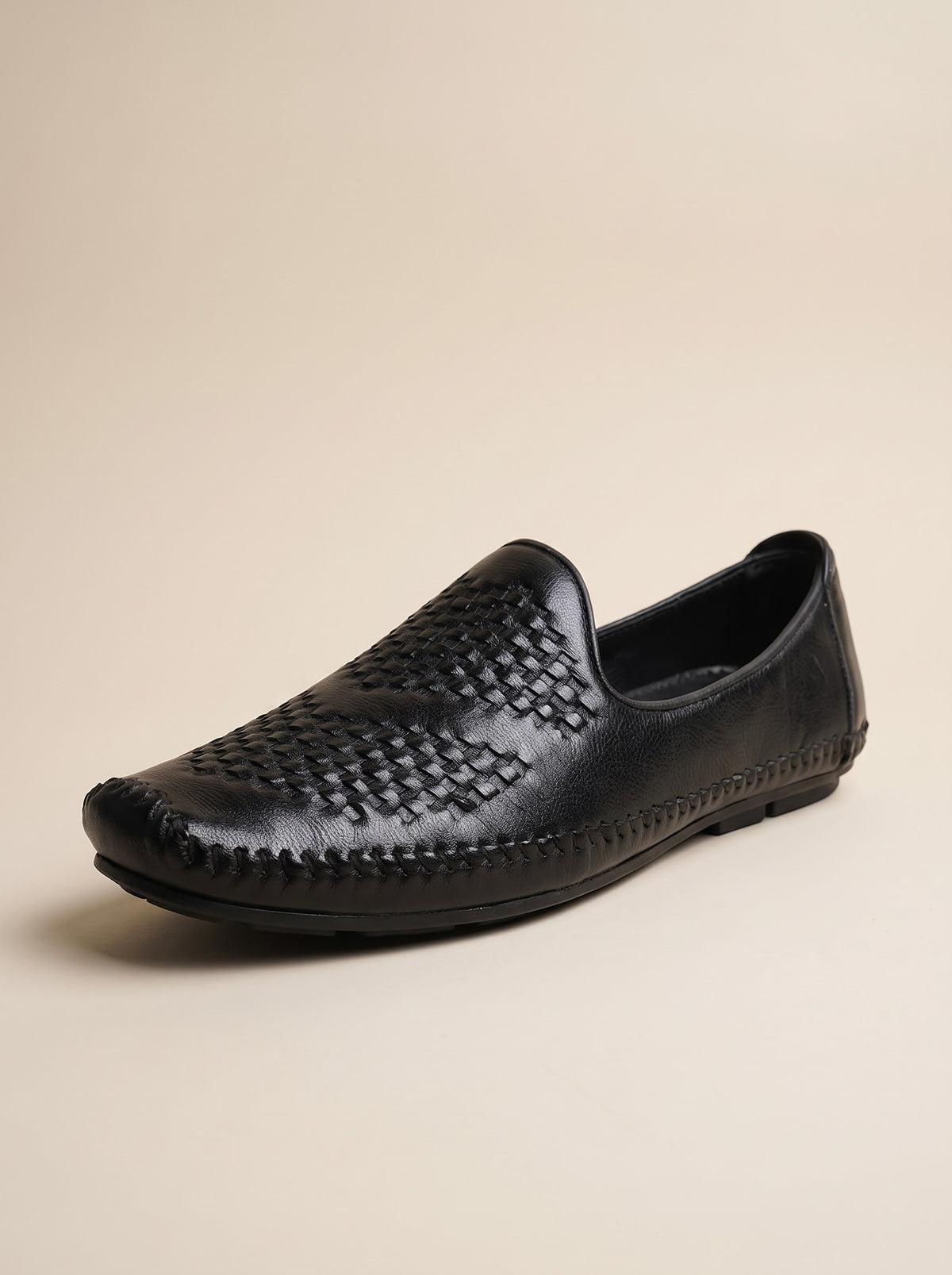 Bunviro - Black Woven Loafers