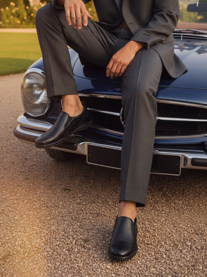 Fislaro - Black Casual Slip-Ons