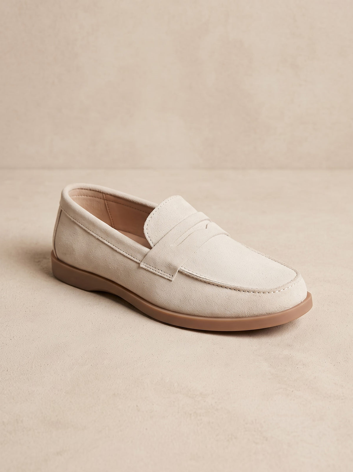 Loafiya - Premium Ivory Suede Loafers