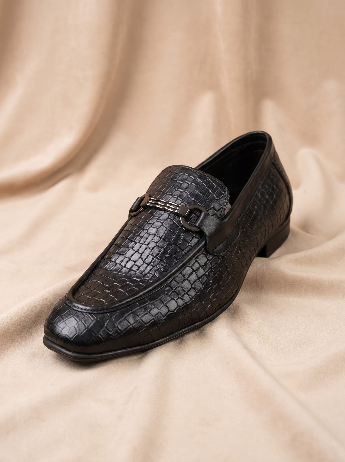 Nakhrova - Black Croc-Embossed Loafers