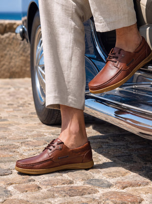 Safriko - Cognac Casual Lace-Up Shoes